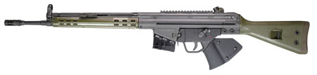 [897903002428] PTR 400 GIR *CA Compliant *Reconditioned 308 Win,7.62x51mm NATO 18" 10+1, Black Parkerized Reciever with Scope Mount, Green Synthetic Stock (Stock May Be Blemished), Black California Paddle Grip