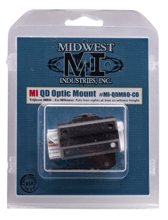 [816537018957] Midwest Industries MIQDMROCO Trijicon MRO QD Mount  Black Hardcoat Anodized