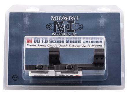 [816537018872] Midwest Industries MIQD1SM 1" QD Scope Mount/Ring Combo Black Hardcoat Anodized