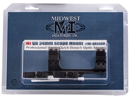 [837537014695] Midwest Industries MIQD34SM 34mm QD Scope Mount/Ring Combo Black Hardcoat Anodized
