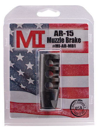 [816537013730] Midwest Industries MIARMB1 Muzzle Brake  Black Phosphate Steel with 1/2"-28 tpi Threads for 223 Rem, 5.56x45mm NATO AR-Platform