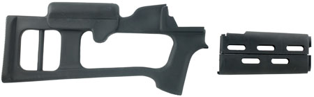 [758152110008] Advanced Technology MAK0100 Fiberforce Stock Package Fixed Thumbhole Black Synthetic  &  Ventilated Handguard for AK-47 Rifle