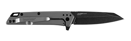 [087171055169] Kershaw 1365 Misdirect  2.90" Folding Reverse Tanto Plain Black Oxide Blackwash 4Cr14 Blade Gray Bead Blasted Stainless Steel Handle Includes Pocket Clip