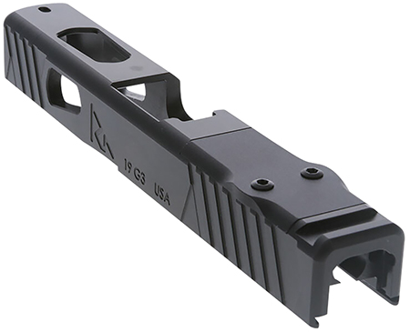[788130026465] Rival Arms RA10G202A Precision Slide A1 QPQ Black 17-4 Stainless Steel with Front/Rear Serrations  &  RMR Optic Cut for 9mm Luger Glock 19 Gen3