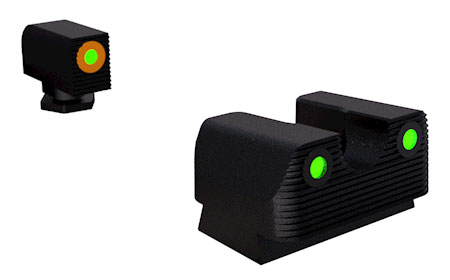 [788130026915] Rival Arms RA1A231G Night Sights for G17/G19  Green Tritium Orange Outline Front Sight-Green Tritium Black Outline Rear Sight