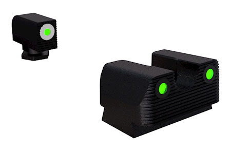 [788130026922] Rival Arms RA1B231G Night Sights for G17/G19  Green Tritium White Outline Front Sight-Green Tritium Black Outline Rear Sight