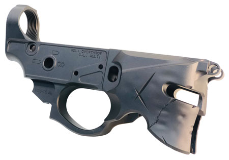 [850869008101] Sharps Bros SBLR07 Overthrow Stripped Lower Multi-Caliber Black Anodized Finish 7075-T6 Aluminum Compatible w/Mil-Spec Ar-15 Internal Parts