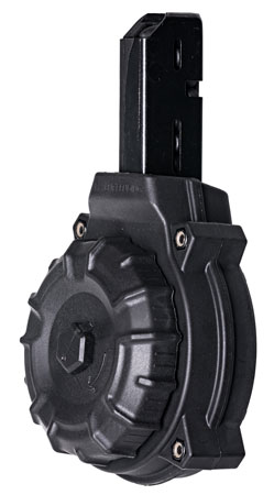 [708279014376] ProMag DRMA10 Standard  50rd Drum 9mm Luger Fits Colt Carbine/SMG Black DuPont Zytel Polymer