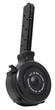 [740120787657] Iver Johnson Arms IJ1911DRUM45 1911  28rd Drum 45 ACP Black Metal w/Polymer Floor Plate