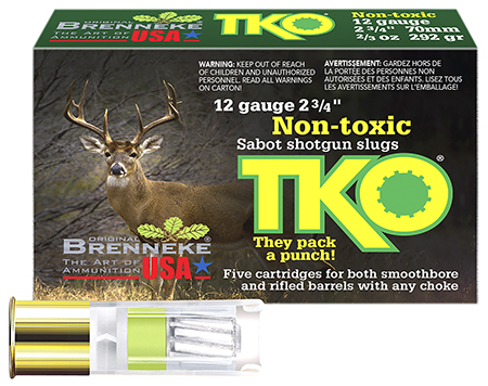 [4030128121093] Brenneke SL122TKO TKO  12Gauge 2.75" 2/3oz Slug Shot 5 Per Box/50 Case