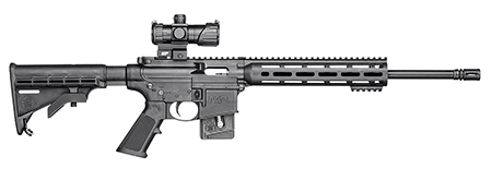 [022188879414] Smith  &  Wesson 12723 M & P15 Sport OR 22 LR 10+1  16.50" Carbon Steel Barrel, Adjustable 6 Position Stock, M & P100 4MOA Red/Green Dot, A2 Flash Hider, Functioning Charging Handle, 2 Position Safety
