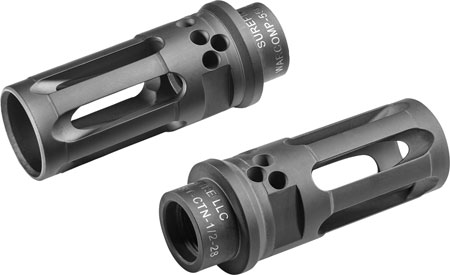 [084871325516] SureFire WARCOMP556CTN1228 Warcomp QD Flash Hider 5.56mm Black DLC Stainless Steel 1/2"x28 Threads 2.40" OAL