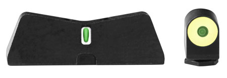 [647533046138] XS Sights GL0009S5Y DXT2 Big Dot Night Sights fits Glock  Black | Green Tritium Yellow Outline Front Sight Green Tritium White Outline Bar Rear Sight