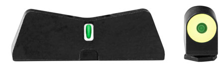 [647533046152] XS Sights GL0010S5Y DXT2 Big Dot Night Sights fits Glock  Black | Green Tritium Yellow Outline Front Sight Green Tritium White Outline Bar Rear Sight