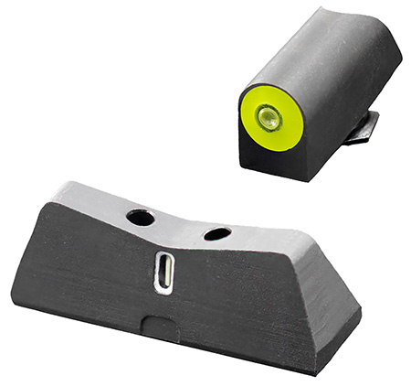 [647533046176] XS Sights GL0011S5Y DXT2 Big Dot Night Sights fits Glock  Black | Green Tritium Yellow Outline Front Sight Green Tritium White Outline Bar Rear Sight