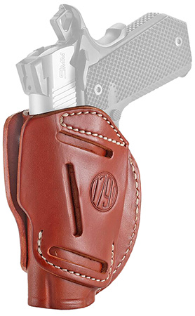 [816161021606] 1791 Gunleather 3WH1CBRA 3-Way  IWB/OWB Size 01 Classic Brown Leather Belt Loop Fits 1911 3-4" Ambidextrous Hand