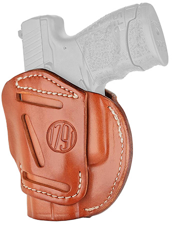 [816161021224] 1791 Gunleather 3WH3CBRA 3-Way  IWB/OWB Size 03 Classic Brown Leather Belt Loop Compatible w/ Glock 26 Compatible w/ Ruger LC9 Compatible w/ S&W M & P Shield Ambidextrous Hand