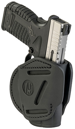 [816161020166] 1791 Gunleather 3WH4SBLA 3-Way  IWB/OWB Size 04 Stealth Black Leather Belt Loop Fits Walther PPS Fits Taurus G2C Fits Springfield XD/XDS Ambidextrous Hand