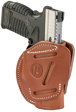 [816161021576] 1791 Gunleather 3WH4CBRA 3-Way  IWB/OWB Size 04 Classic Brown Leather Belt Loop Fits Walther PPS Fits Taurus G2C Fits Springfield XD/XDS Ambidextrous Hand