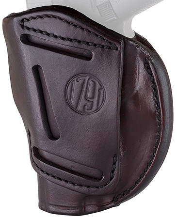 [816161020081] 1791 Gunleather 4WH1SBRR 4-Way  IWB/OWB 01 Signature Brown Leather Belt Clip Fits 3-4" Barrel 1911 Right Hand