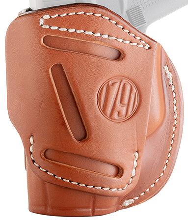 [816161021781] 1791 Gunleather 4WH2CBRR 4-Way  IWB/OWB Size 02 Classic Brown Leather Belt Clip Compatible w/Ruger LCP/S&W Bodyguard/Glock 42/43/43X  Right Hand