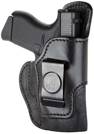 [816161024638] 1791 Gunleather RCH3BLKR RCH  IWB Size 03 Black Leather Belt Clip Compatible w/Ruger LC9/1911/Glock 43/43X Right Hand