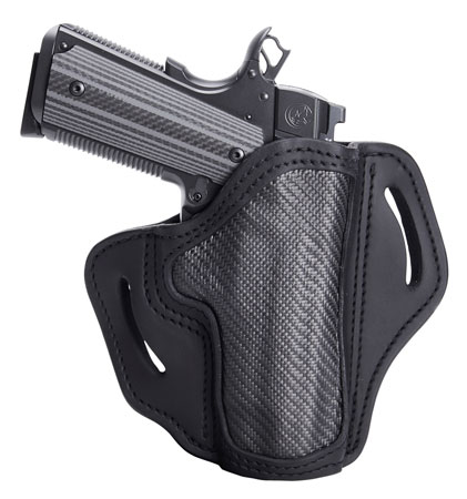 [816161023600] 1791 Gunleather CFBH1SBLR BH1  OWB 01 Stealth Black Leather with Carbon Fiber Belt Slide Right Hand