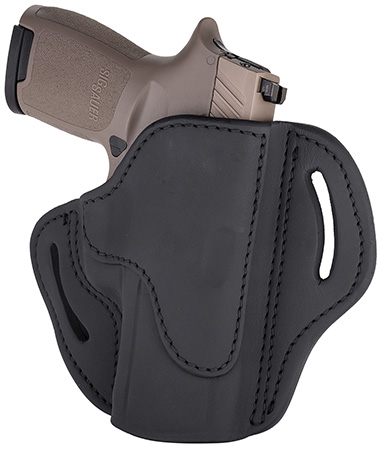 [816161022603] 1791 Gunleather BH24SSBLR BH2.4S  OWB Open Top 2.4 Stealth Black Leather Belt Slide Fits FN 509/Springfield XD-M/HK VP9SK