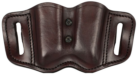 [816161024874] 1791 Gunleather MAGF22SBRA MAG-F Double Mag Holster Signature Brown Leather Belt Slide Compatible w/ Double Stack Ambidextrous