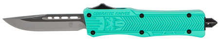 [099654022797] CobraTec Knives STFCTK1SDNS CTK-1  Small 2.75" OTF Drop Point Plain D2 Steel Blade/Tiffany Blue Aluminum Handle Features Glass Breaker Includes Pocket Clip