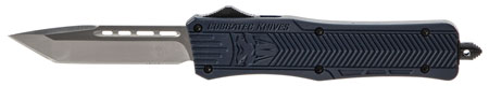 [099654023657] CobraTec Knives MNYCTK1MTNS CTK-1  Medium 3" OTF Tanto Plain D2 Steel Blade/NYPD Blue Aluminum Handle Features Glass Breaker Includes Pocket Clip
