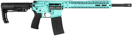 [680490950308] Black Rain BROFUSIONTBB Spec + Fusion 5.56x45mm NATO 16" 30+1 Tiffany Blue Battleworn Cerakote 6 Position MFT Minimalist Stock
