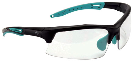 [888151019627] Walker's GWPTLSGLCLR Sport Glasses  Adult Clear Lens Polycarbonate Black with Teal Accents Frame