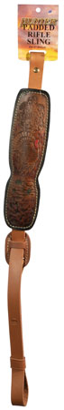 [021771271918] Hunter Company 027191 Trophy Custom Sling Brown Leather w/ Suede Lining, Turkey Engraving  &  Padded Design
