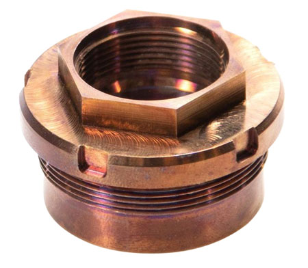 [860248000459] Q LLC PLANBOMEGA Plan-B Omega 1.375"x24 Suppressor Tube tpi, 17-4 Copper Stainless Steel, Fits Cherry Bomb Brake