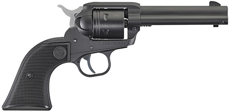 [736676020027] Ruger 2002 Wrangler  22 LR 6 Shot 4.62" Black Cerakote, Black Cerakote Aluminum Frame  &  Cylinder Black Checkered Polymer Grips