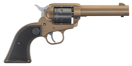 [736676020041] Ruger 2004 Wrangler  22 LR 6 Shot 4.62" Burnt Bronze Cerakote Barrel, Black Cerakote Cylinder, Burnt Bronze Cerakote Frame Black Checkered Polymer Grips