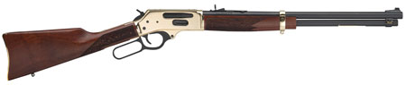 [619835060457] Henry H0243030 Side Gate  Full Size 30-30 Win 5+1 20" Blued Steel Barrel, Polished Brass Receiver, American Walnut Stock Right Hand