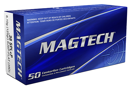 [754908108015] Magtech 38D Range/Training  38Special+P 125gr Semi Jacketed Soft Point Flat 50 Per Box/20 Case