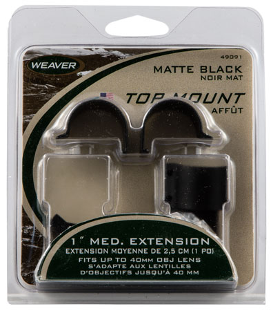 [076683490919] Weaver Mounts 49091 Detachable Top Mount Extension Rings  Matte Black 1" Medium