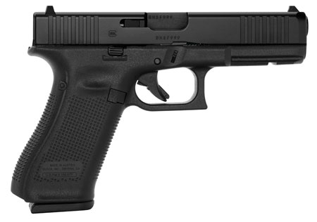 [764503037108] Glock PA175S203 G17 Gen5 Full Size 9mm Luger 17+1 4.49" Black GMB Barrel, Black nDLC Serrated Slide, Black Polymer Frame w/Picatinny Rail, Black Textured w/Interchangeable Backstrap Grip, Ambidextrous