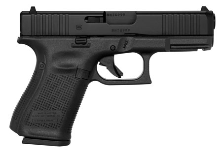[764503037238] Glock PA195S201 G19 Gen5 Compact 9mm Luger 10+1 4.02" Black GMB Barrel, Black nDLC Serrated Slide, Black Polymer Frame w/Picatinny Rail, Black Textured w/Interchangeable Backstrap Grip, Ambidextrous