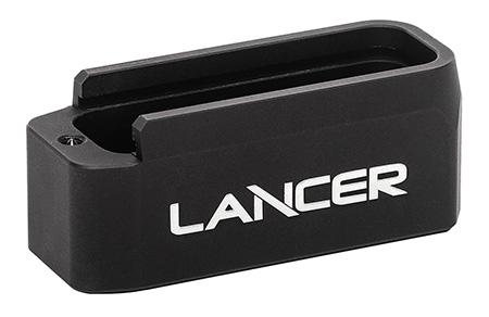 [738435620011] Lancer EXTBP06BLK L5AWM Magazine Base Pad Extended 6rd Compatible w/ Lancer L5 Advance Warfighter Magazine Black Aluminum