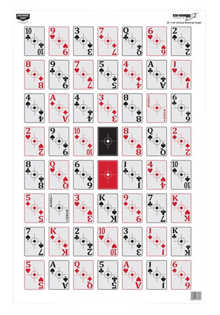 [029057370287] Birchwood Casey 37028 EZE-Scorer  Playing Cards Paper Hanging 23" x 35" Black/Red 100 Per Pkg