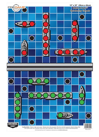 [029057355819] Birchwood Casey 35581 Pregame  Battle at Sea Paper Hanging Universal 12" x 18" Blue 100 Per Pkg