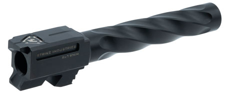[708747548730] Strike Industries GARKBARREL17 ARK  9mm Luger Compatible w/Glock 17 Gen1-4, 4.49" Spiral Fluted Black Nitride Stainless Steel