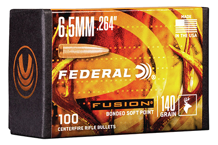 [604544649536] Federal FB264F2 Fusion Component  6.5 Creedmoor .264 140 gr Fusion Soft Point 100 Per Box/ 4 Case