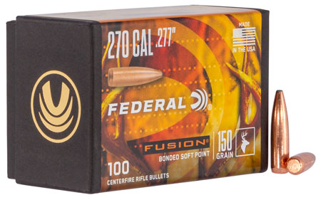 [604544649550] Federal FB277F4 Fusion Component  270 Win .277 150 gr Fusion Soft Point 100 Per Box/ 4 Case