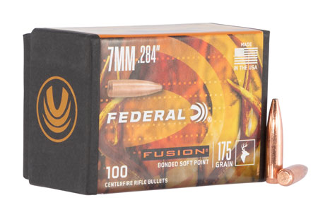 [604544649581] Federal FB284F4 Fusion Component  7mm .284 175 gr Fusion Soft Point 100 Per Box/ 4 Case