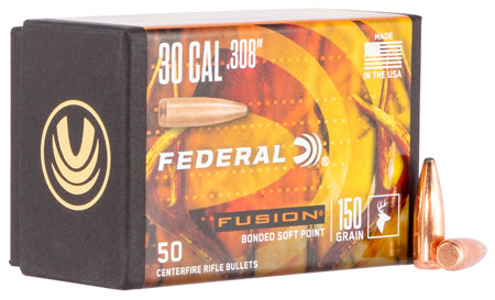 [604544649598] Federal FB308F1 Fusion Component  30 Cal .308 150 gr Fusion Soft Point 50 Per Box/ 4 Case